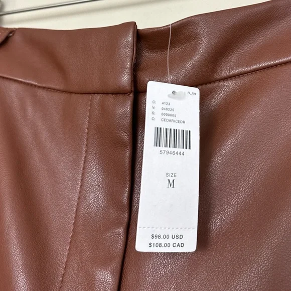 High-Waist Faux Leather Bermuda Shorts in Brown - Picture 8 of 11